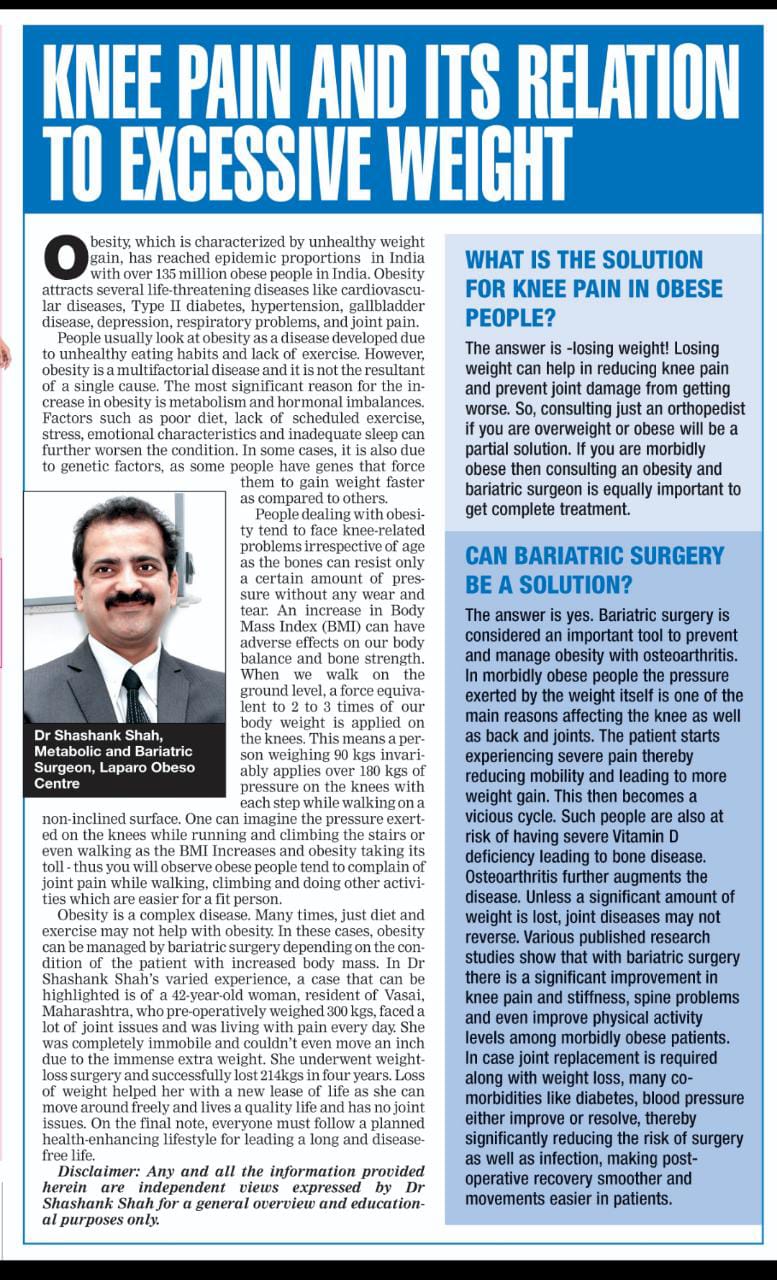 Knee Pain and its Relation to Excessive Weight